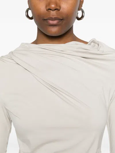 Entire Studios Drape Long-sleeve Top In White