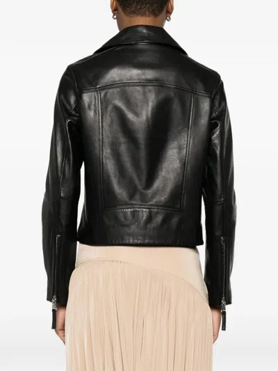 Bully Zip Lambskin Jacket In Black