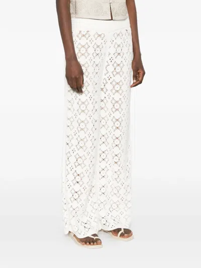 Bompard Crocheted Elasticated-wais Trousers In White