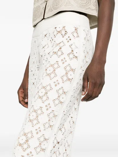 Bompard Crocheted Elasticated-wais Trousers In White