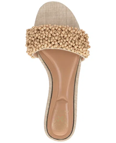 Vince Camuto Balea Beaded Band Flat Sandals In Brown