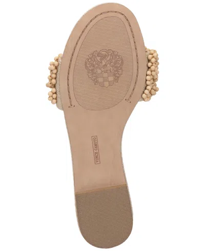Vince Camuto Balea Beaded Band Flat Sandals In Brown