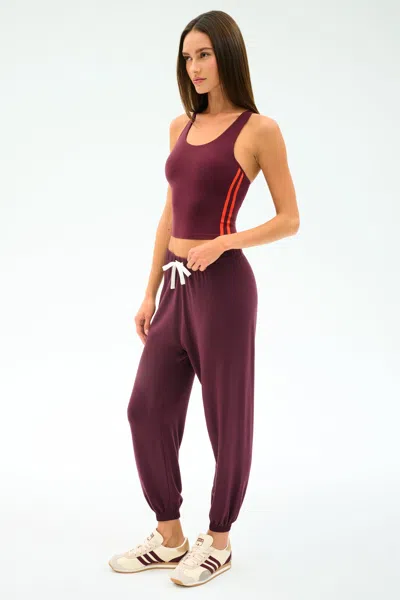 Splits59 Andie Oversized Fleece Sweatpants In Dark Cherry In Burgundy