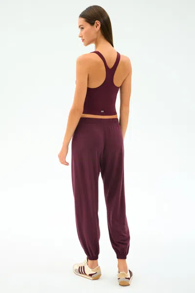 Splits59 Andie Oversized Fleece Sweatpants In Dark Cherry In Burgundy