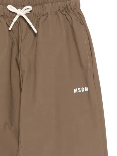 Msgm Drawstring Trousers In Metallic