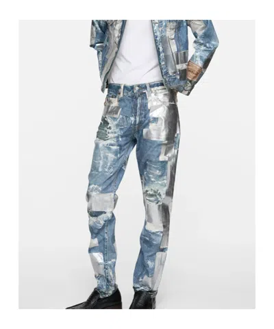 Acne Studios Patchwork Straight Jeans In Multi