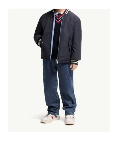 Moncler Cemal Reversible Down Bomber Jacket In Blue
