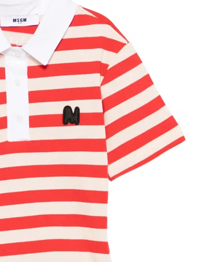 Msgm Striped Dress In Multi