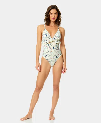 Cece Ruffle One-piece In Neutral