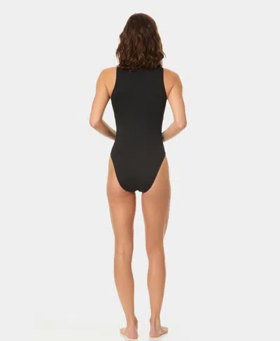 Cece Covered Button One-piece In Black