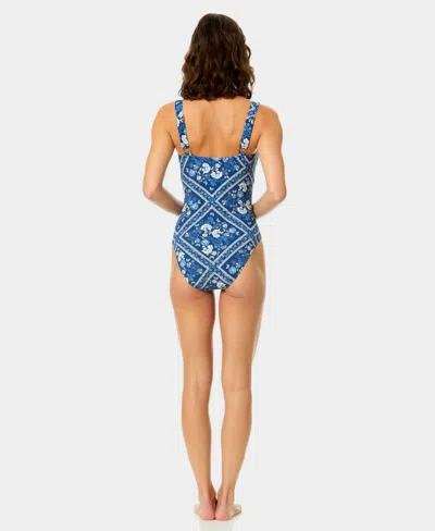 Cece Belted One-piece In Blue