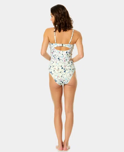 Cece Ruffle V-wire Tankini In White