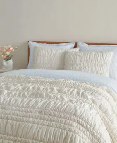 Ugg Devon Tide Ruched Quilt Set In White