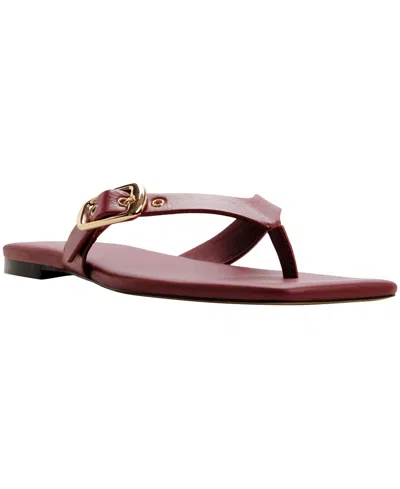 Aldo Leonnia Buckle Flip Flop In Red