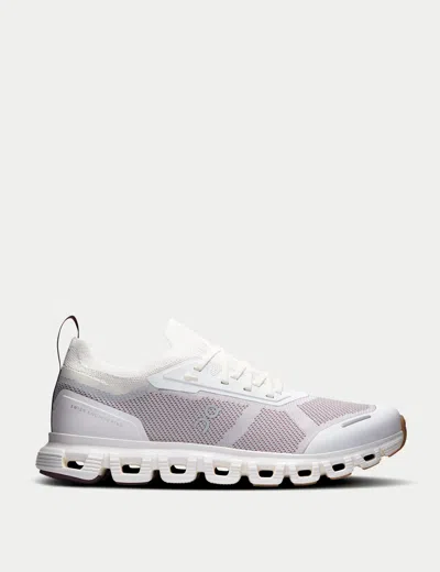 On Cloud 6 Versa Panelled Mesh-knit Sneakers In White