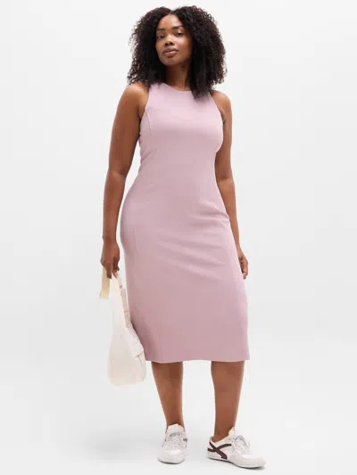 Athleta Seasoft Rib Midi Tank Dress In Pink