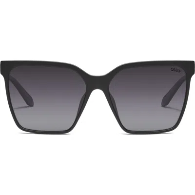 Quay Level Up Remixed 61mm Gradient Polarized Square Sunglasses In Black
