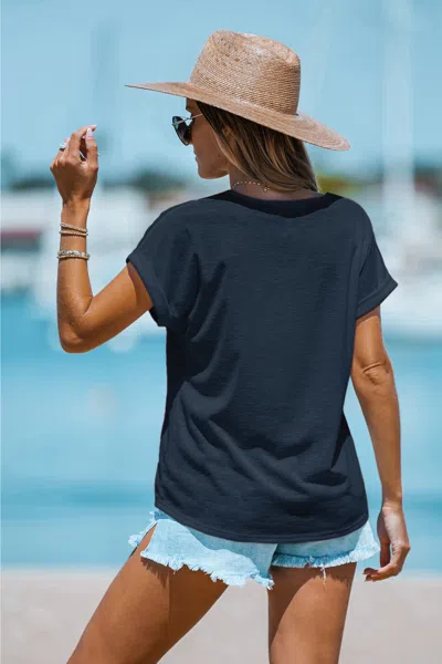 Cupshe Authentic Blue Tee In Blue