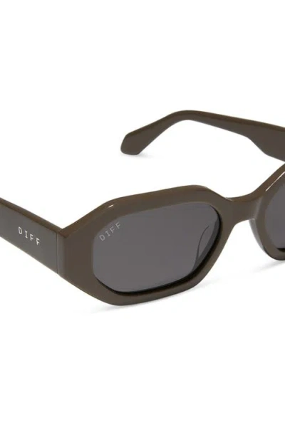 Diff Allegra 53mm Polarized Rectangular Sunglasses In Green