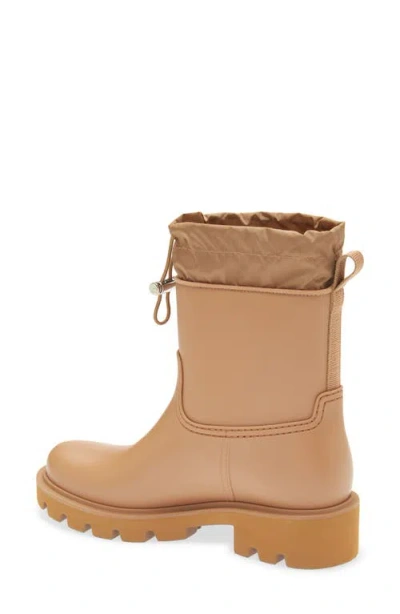 Moncler Kickstream Rubber Wellington Ankle Boots In Brown