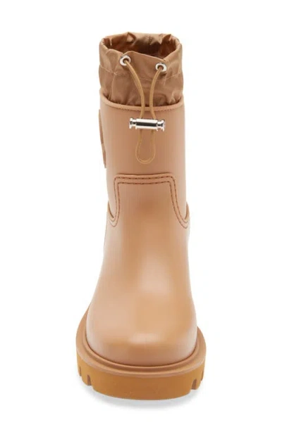 Moncler Kickstream Rubber Wellington Ankle Boots In Brown