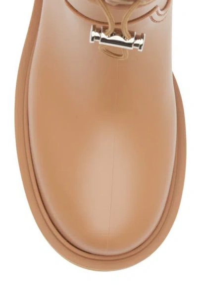 Moncler Kickstream Rubber Wellington Ankle Boots In Brown