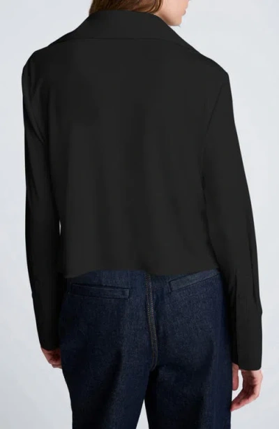 Kenneth Cole Drape Front Pullover Shirt In Black