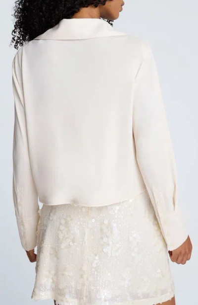 Kenneth Cole Drape Front Shirt In Neutral