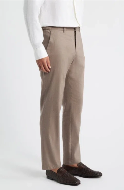 Nordstrom Flat Front Pants In Neutral