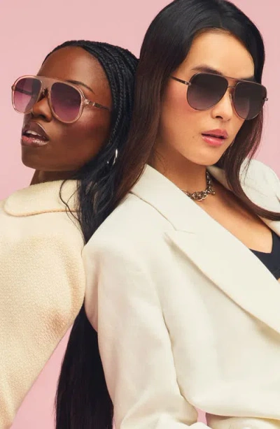 Quay Chart Topper 54mm Aviator Sunglasses In Pink