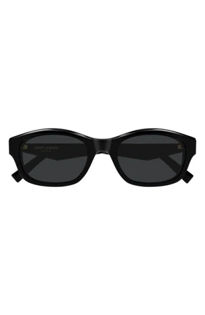 Saint Laurent 53mm Rectangular Sunglasses In Black