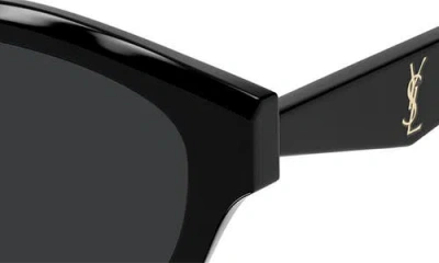 Saint Laurent 53mm Rectangular Sunglasses In Black