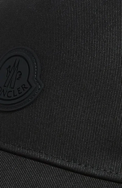 Moncler Logo Patch Adjustable Baseball Cap In Black