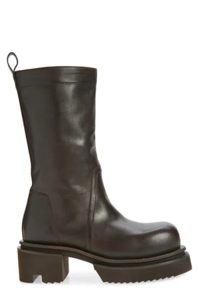 Rick Owens Bogun Platform Boot In Brown