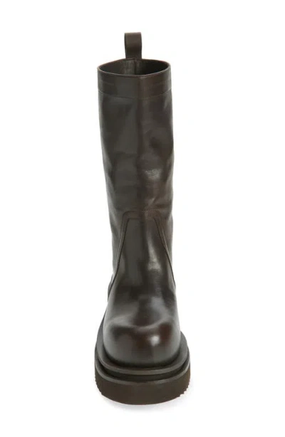 Rick Owens Bogun Platform Boot In Brown