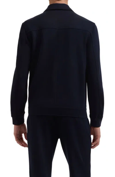 Bugatchi Soft Touch Blouson Knit Jacket In Blue