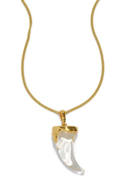 Alexis Bittar Liquid Lucite Horn Pendant Necklace In Gold