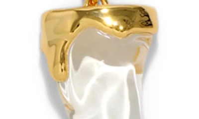Alexis Bittar Liquid Lucite Horn Pendant Necklace In Gold