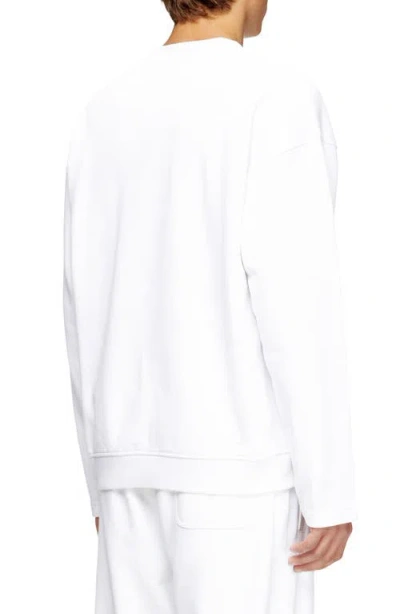 Diesel Logo-printed Cotton Sweatshirt In White