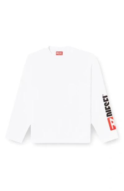 Diesel Logo-printed Cotton Sweatshirt In White