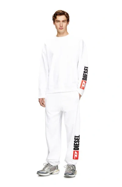 Diesel Logo-printed Cotton Sweatshirt In White