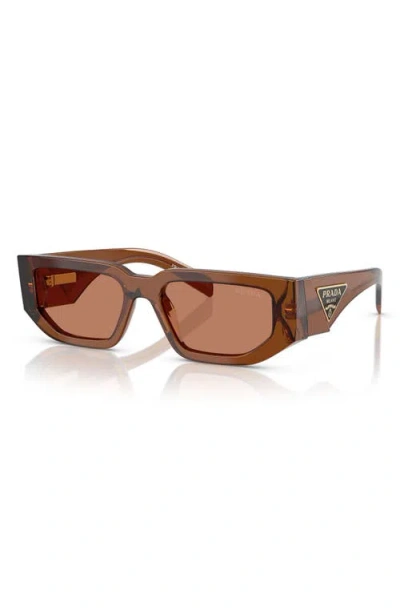 Prada 56mm Rectangular Sunglasses In Blue
