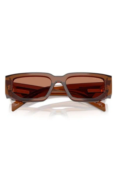 Prada 56mm Rectangular Sunglasses In Blue