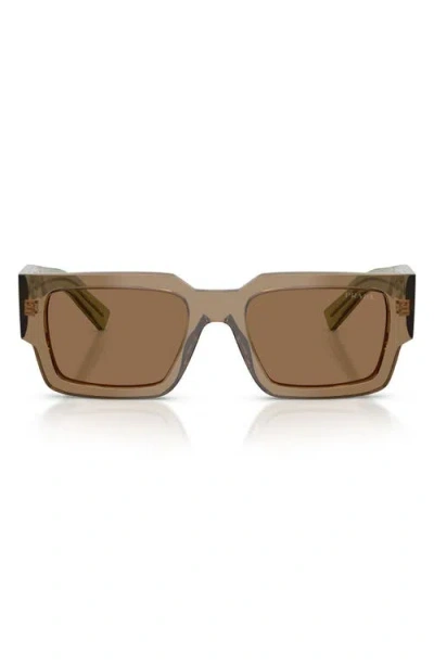 Prada Eyewear Rectangle Frame Sunglasses In Brown