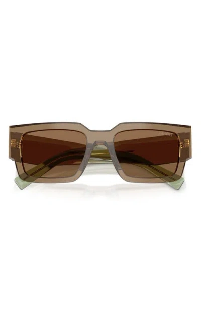 Prada Eyewear Rectangle Frame Sunglasses In Brown