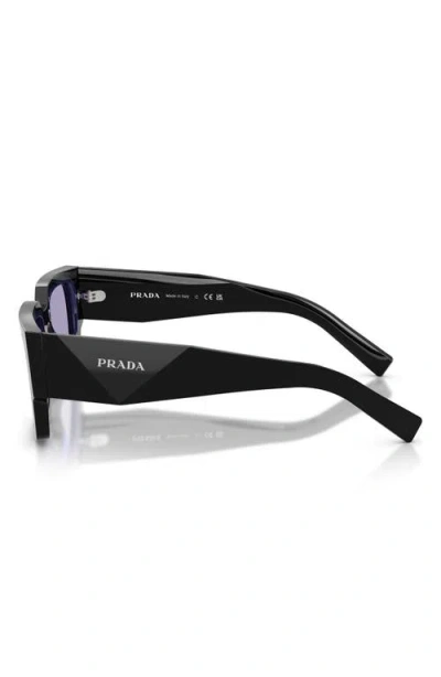 Prada 54mm Rectangular Sunglasses In Black