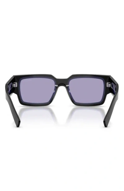 Prada 54mm Rectangular Sunglasses In Black