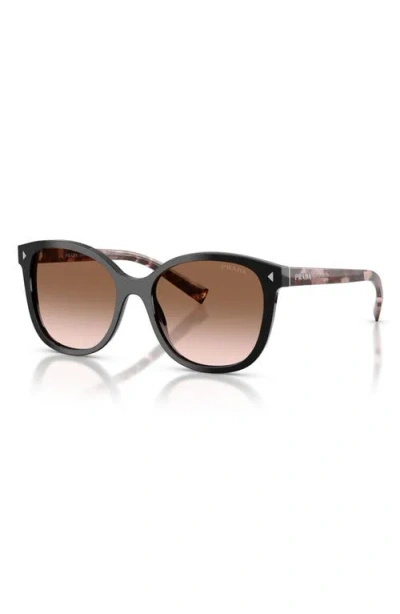 Prada 53mm Gradient Square Sunglasses In Black