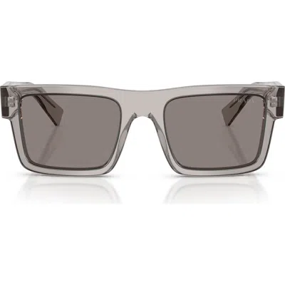 Prada Eyewear Rectangular Frame Sunglasses In Gray
