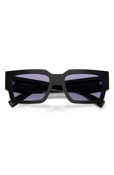 Prada 54mm Rectangular Sunglasses In Black